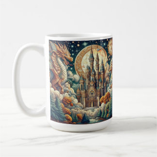Taza De Café Castillo Mágico en un Mundo de Fantasía Mística