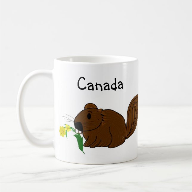 Taza De Café Castor ocupado de Canadá (Izquierda)