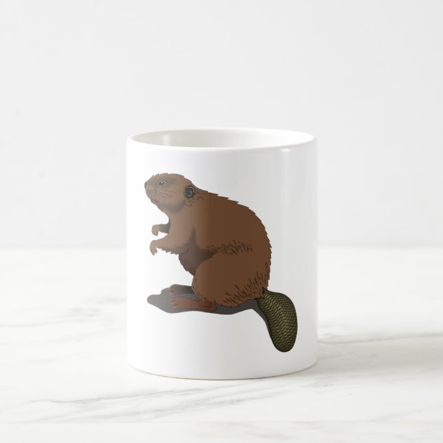 Taza De Café Castor realista (Centro)