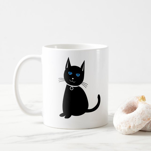 Taza De Café Cat Black Cat (Con donut)