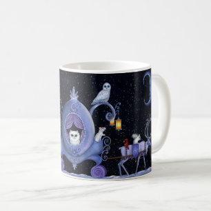 Taza De Café Cat Blue Carrie Winowy Owl White Deer Cute