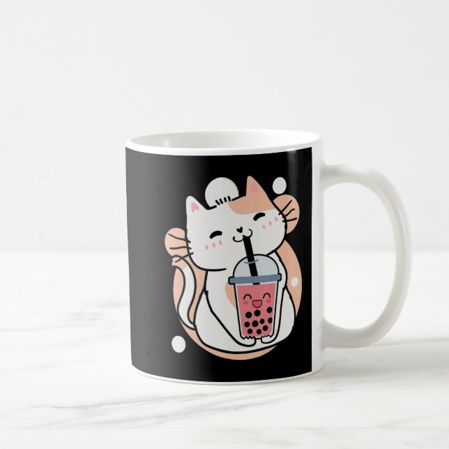 Taza De Café Cat Boba Tea Bubble Tea Anime Kawaii Neko Milktea  (Derecha)