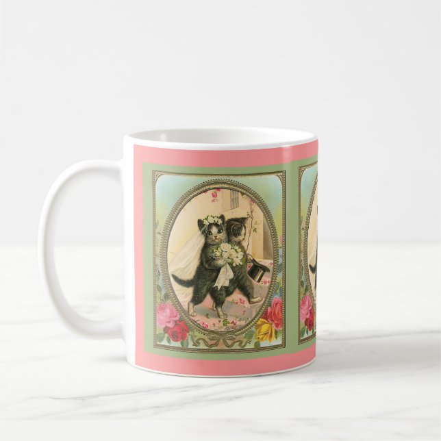 Taza De Café Cat Bride and Groom Wedding Day (Izquierda)
