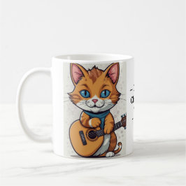 Taza De Café Cat ~ Chords y Tunes lindo Tomcat tocando guitarra