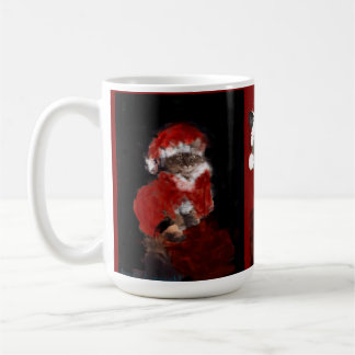 Taza De Café Cat Christmas Santa Maureen Girard Blue Eyes
