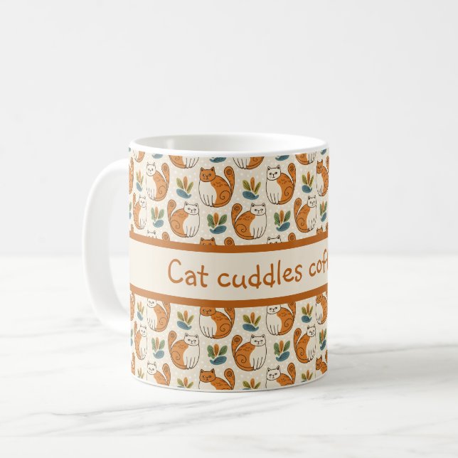 Taza De Café Cat Cuddles Coffee Cup Naive Art Style (Anverso izquierdo)