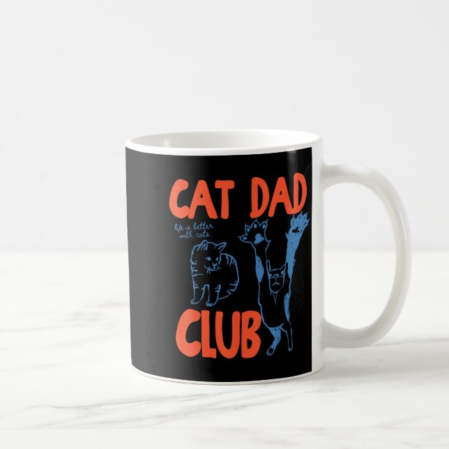 Taza De Café Cat Dad Club Funny Cat Lover Pet Parent Father's D (Derecha)