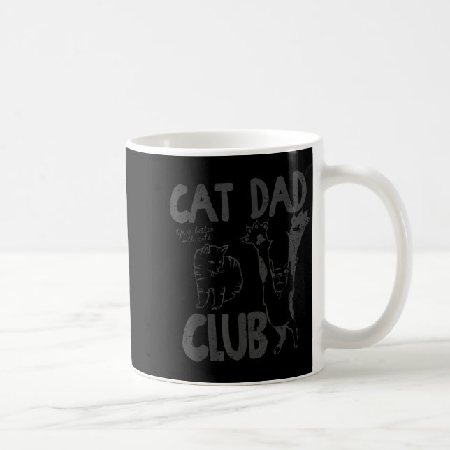 Taza De Café Cat Dad Club Life Is Better With Cats Father's Day (Derecha)