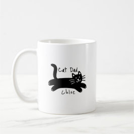 Taza De Café Cat Dad custom cat name