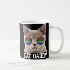 TAZA DE CAFÉ CAT DAD MULTICOLORED SUNGLASSES GRAY CAT