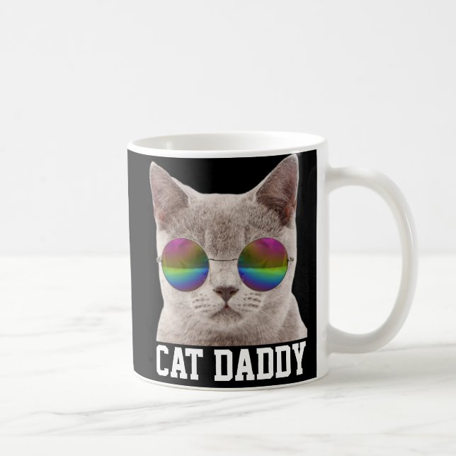 TAZA DE CAFÉ CAT DAD MULTICOLORED SUNGLASSES GRAY CAT (Derecha)