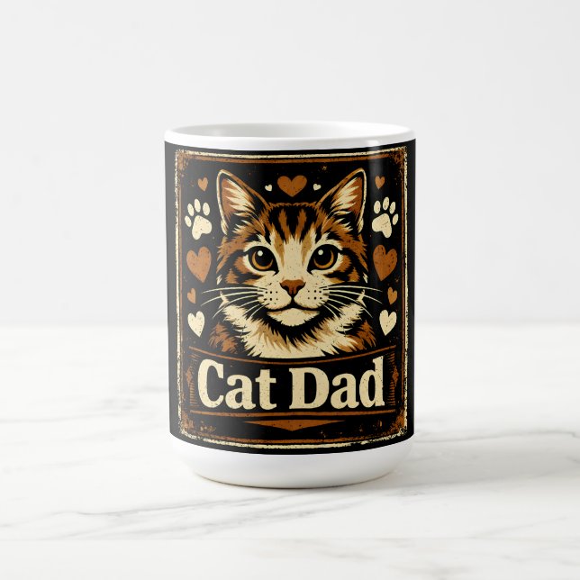 Taza De Café Cat Dad – Proud Feline Father Humor Love (Centro)