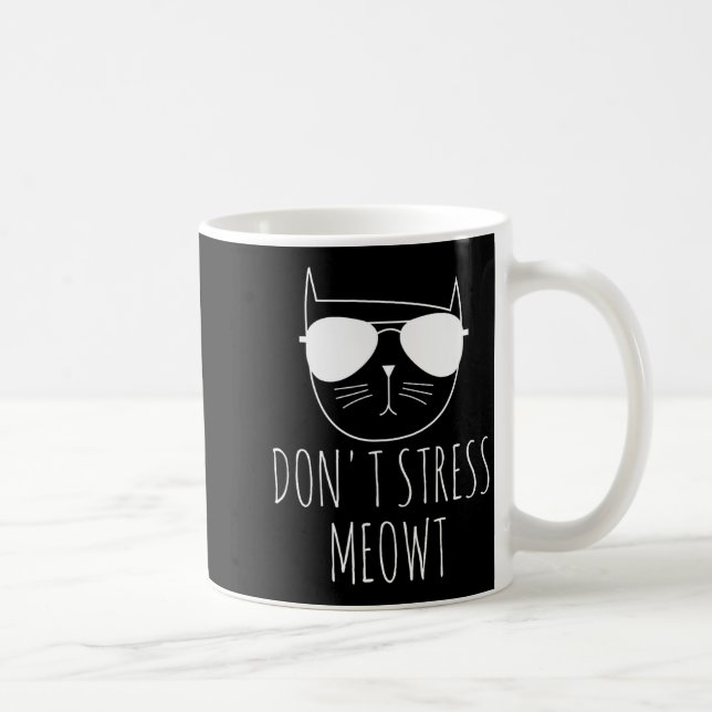 Taza De Café Cat Design Funny Pun Don't Stress Meowt Funny Sayi (Derecha)