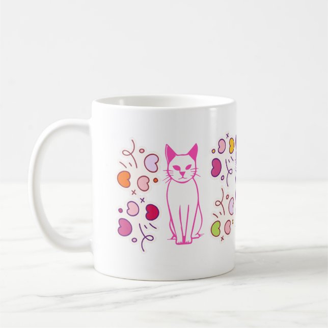 Taza De Café cat design mug (Izquierda)