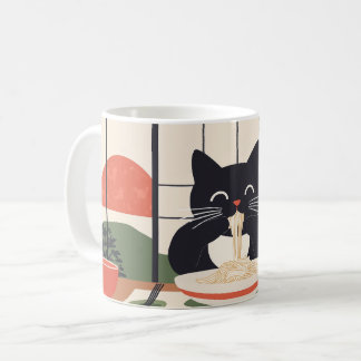 Taza De Café cat eating pasta