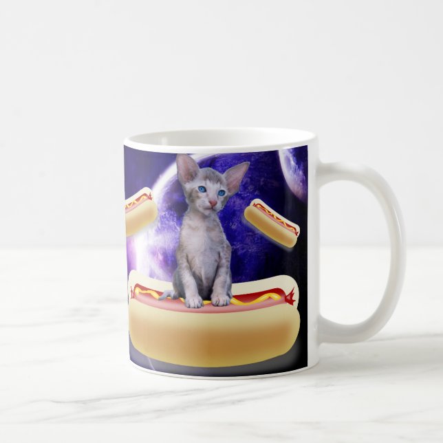 TAZA DE CAFÉ CAT EN EL ESPACIO CON BOMBAS DE CAFÉ DE PERROS CAL (Derecha)