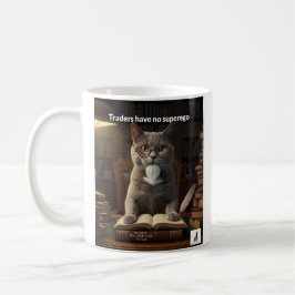 Taza De Café Cat Freud: Los comerciantes no tienen superego