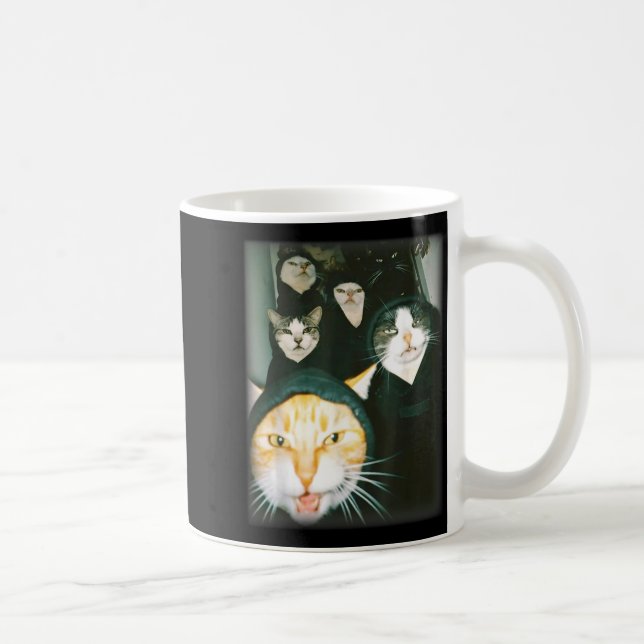 Taza De Café Cat Gang Meme Funny Chaotic Cats Unhinged Feline H (Derecha)