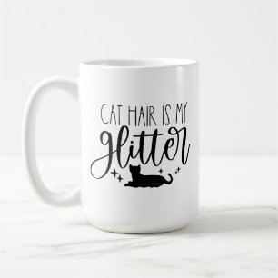 Taza De Café Cat Hair es mi Purpurina
