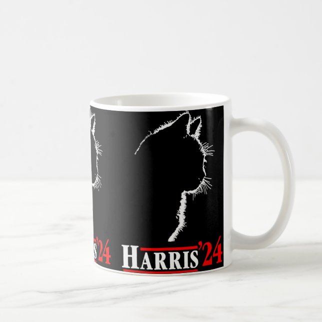 Taza De Café Cat Harris 24 Shirt Vote Kamala Harris Por Preside (Derecha)