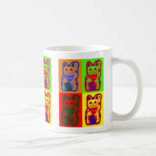 Taza De Café CAT JAPONÉS Maneki Neko del dinero