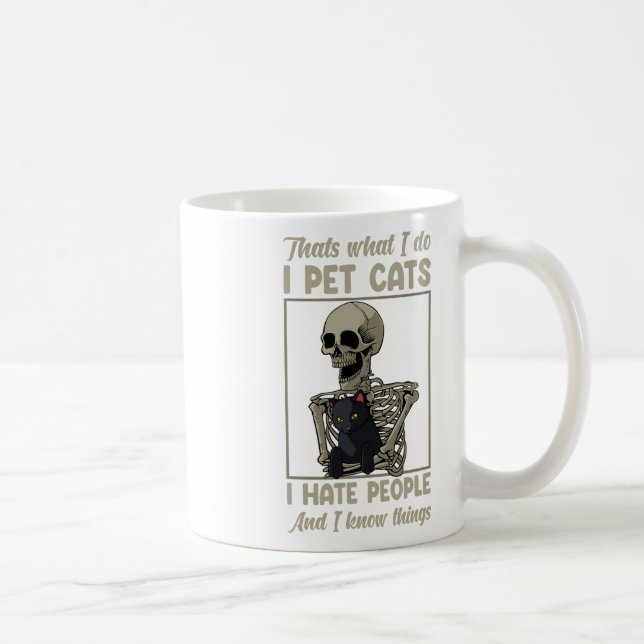 Taza De Café Cat Kitten Lover Grumpy Skull Kitty Mascota Dueño (Derecha)