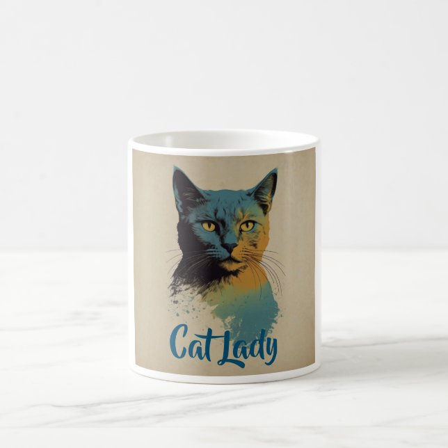 Taza De Café Cat Lady Coffee Mug (Centro)