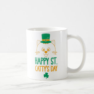 Taza De Café Cat Leprechaun Feliz Día de Santa Catty