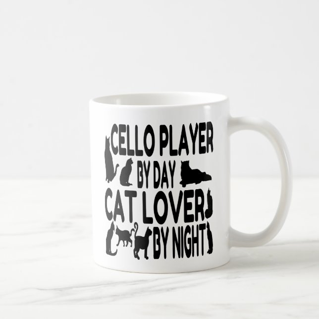 Taza De Café Cat Lover Cello Player (Derecha)