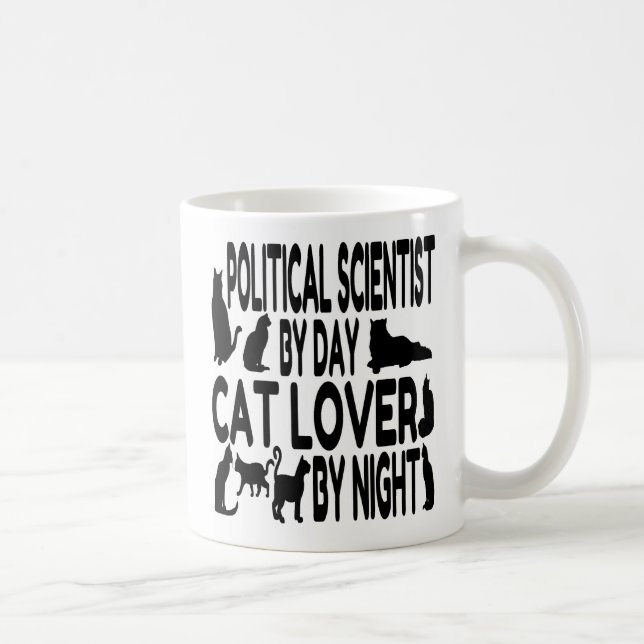 Taza De Café Cat Lover Científico Político (Derecha)