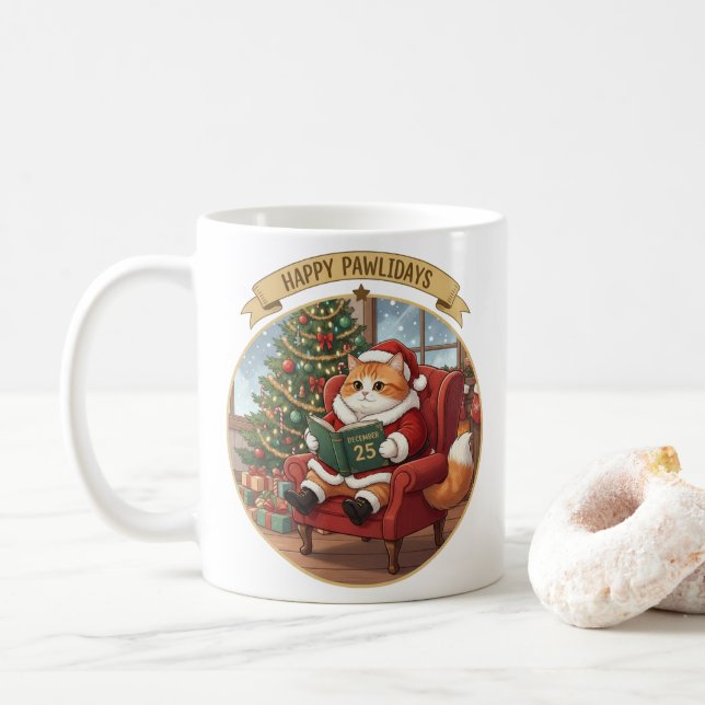 Taza De Café Cat Lovers Gift For Christmas (Con donut)