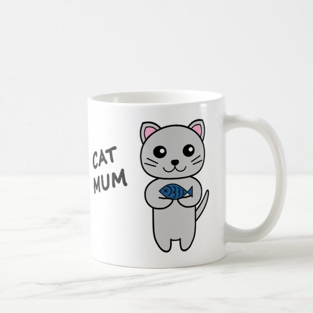 Taza De Café CAT MAMÁ Café personalizado Mug (Derecha)