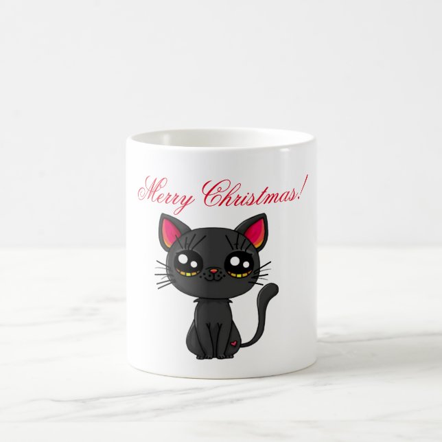 Taza De Café Cat Merry Christmas (Centro)