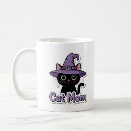 Taza De Café Cat Mom Black Cat Witch Hat Cute Coffee Mug Cat Lo