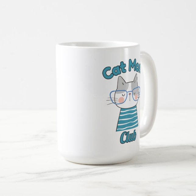 Taza De Café Cat Mom Club – Funny Feline Lover for Pet Parents (Anverso derecho)