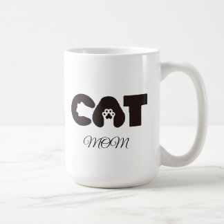 Taza De Café Cat Mom coffee mug – Cute pow with letter cat