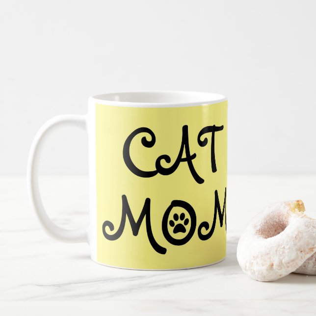 Taza De Café CAT MOM con pinturas de café Mug (Con donut)
