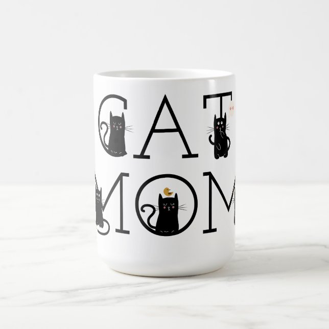 Taza De Café Cat Mom Cute Black Cats Coffee Mug (Centro)