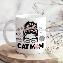 Taza De Café "Cat Mom" Funny Cute Cat Lover Women