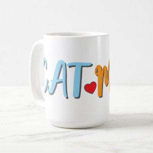 Taza De Café Cat Mom: línea corta con personalización opcional