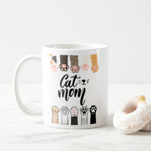 Taza De Café Cat Mom Mug - Diseño de garrapatas ricas - Regalo