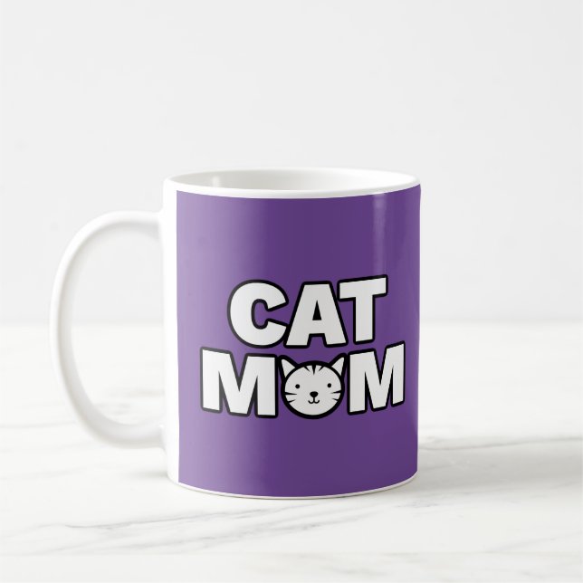 Taza De Café CAT MOM Mug (púrpura) (Izquierda)