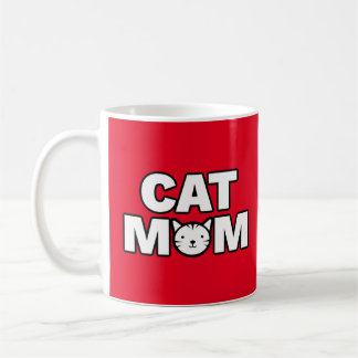 Taza De Café CAT MOM Mug (rojo)