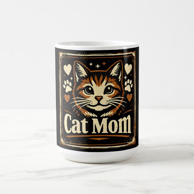 Taza De Café Cat Mom – Proud Feline Mother Love (Centro)