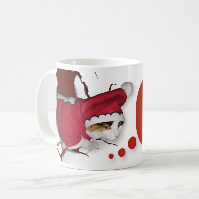 Taza De Café Cat Mug Wishing Merry Christmas (Anverso izquierdo)