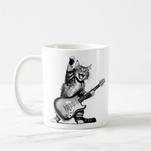 Taza De Café Cat Rockin' the Guitar , Music Lover Gift
