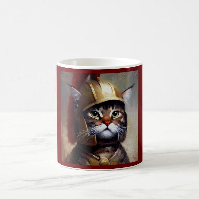 Taza De Café Cat Spartan Soldier (Centro)