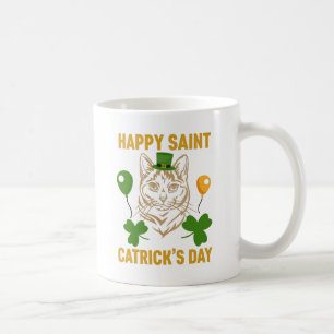 Taza De Café Cat St. Patrick's Day para los amantes del gato
