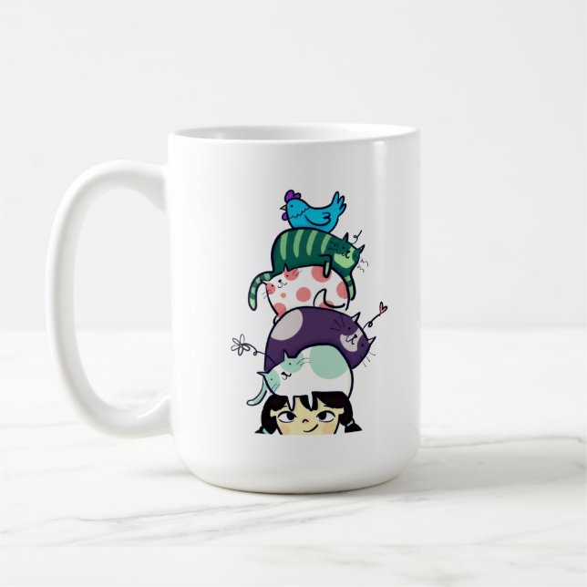 Taza De Café Cat Tower Life Cute Cat Stack Art (Izquierda)