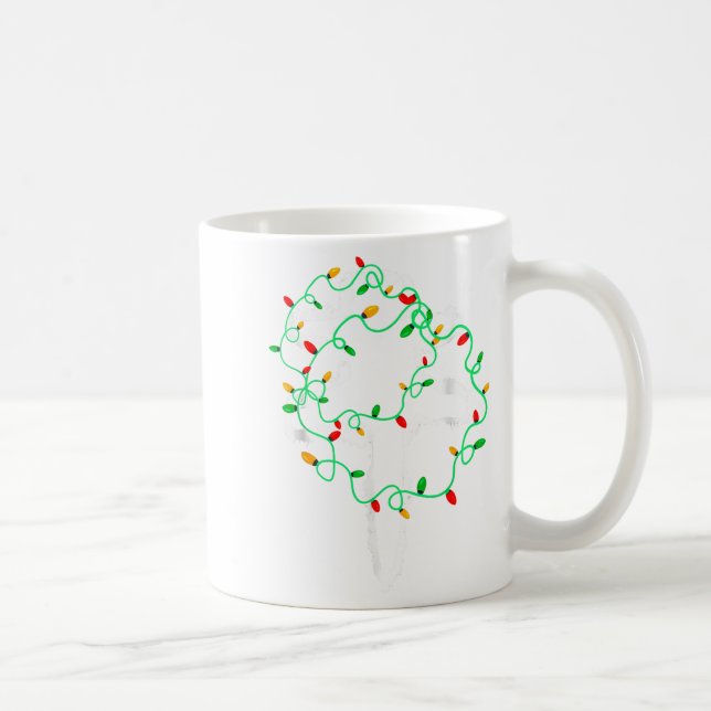 Taza De Café Cat Wrapped In Christmas Lights Meowy Cats Women M (Derecha)